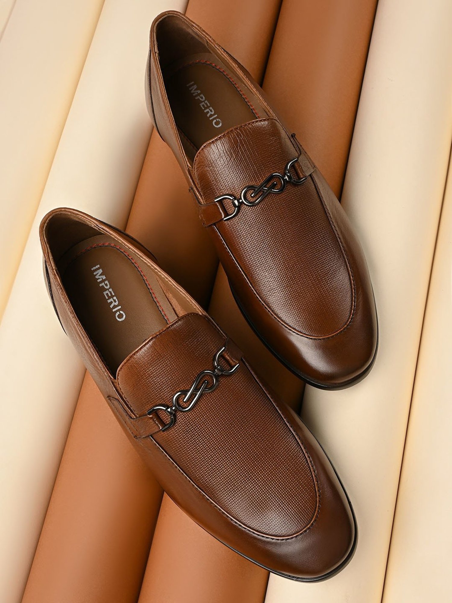 Imperio by Regal Men's Dark Tan Formal Loafers