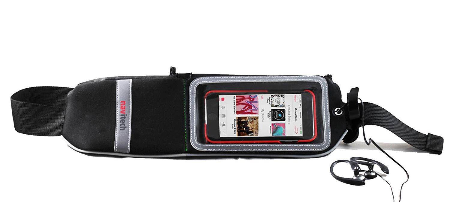 Navitech Black Smartphone Running/Jogging Water Resistant Sports Belt/Waistband Compatible with The OnePlus 5T