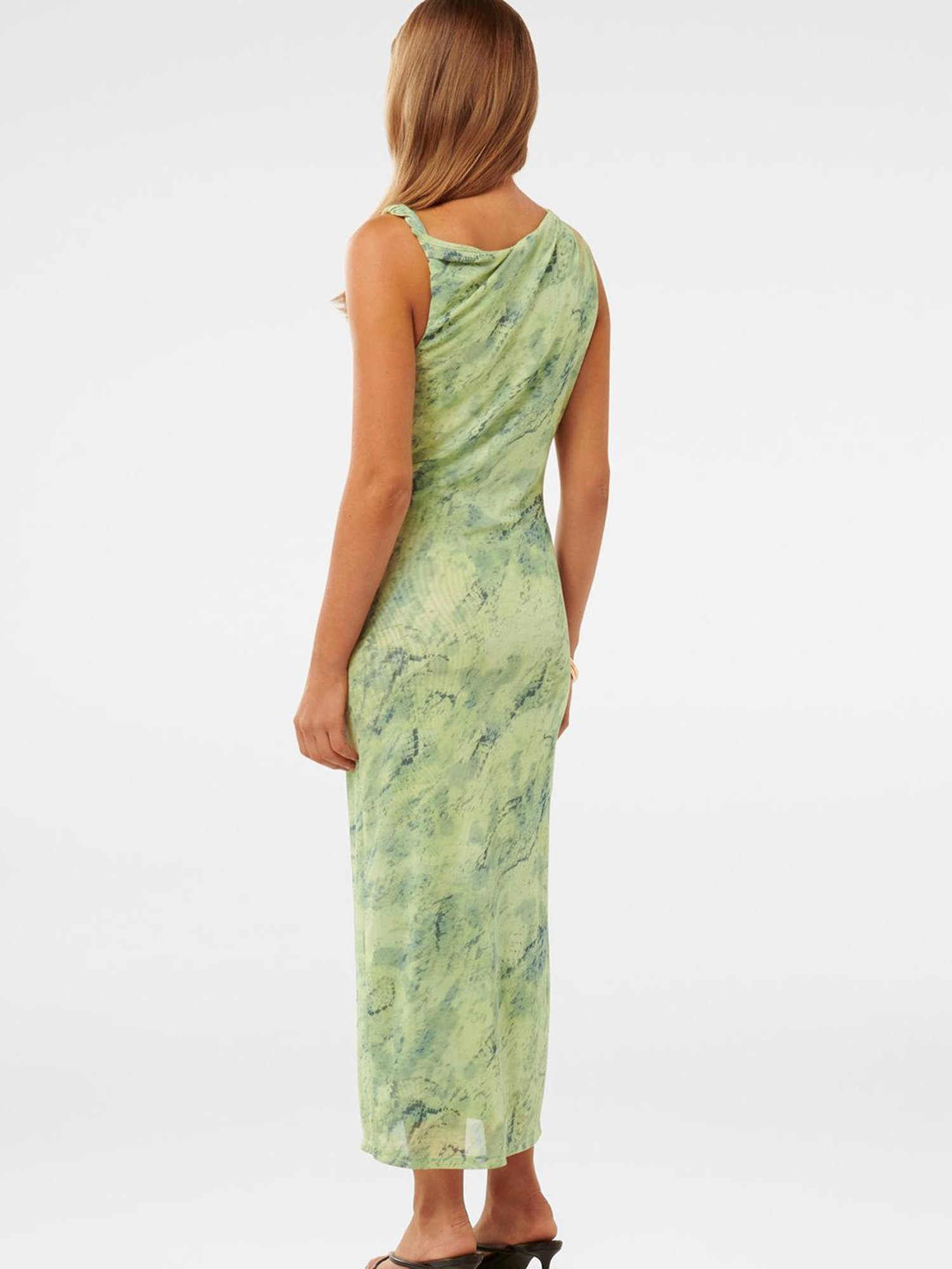 Forever New Gracelynn Twist Shoulder Mesh Midi Dress