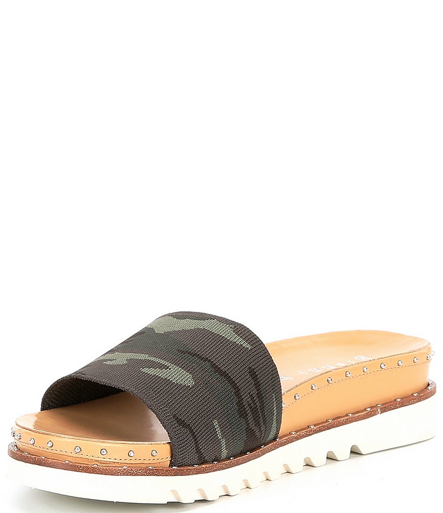 Gianni Bini Aleksah Camo Print Stretch Knit Band Slides