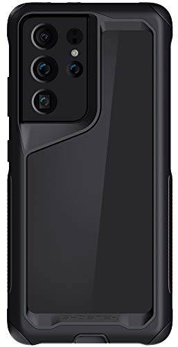 Ghostek Atomic Slim Designed for Galaxy S21 Ultra Case with Protective Metal Bumper Made of Super Tough Lightweight Military Grade Aluminum Alloy for 2021 Galaxy S21 Ultra 5G (6.8 Inch) (Phantom Red)