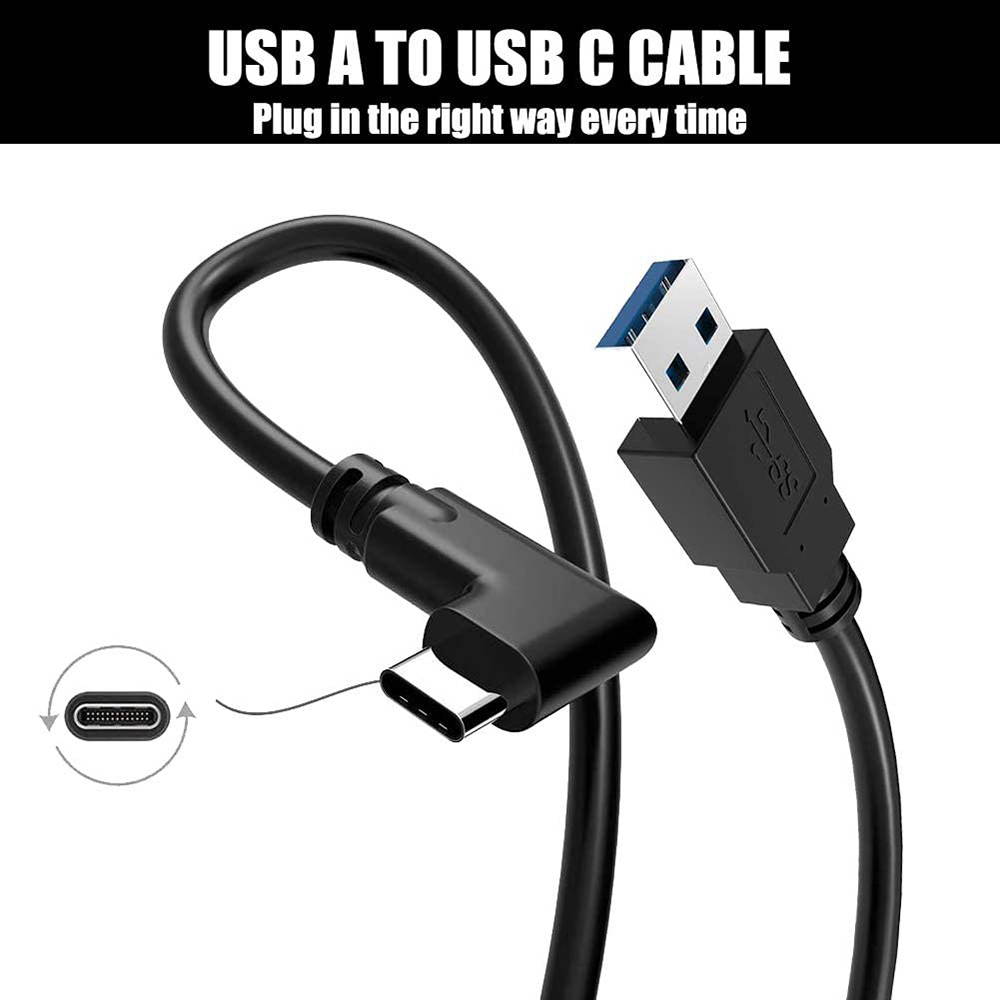 Oculus Quest Link Cable, USB A to USB C Cable 10FT / 3M, 90 Degree Angled High Speed Data Transfer & Fast Charging Cable Compatible for Oculus Quest and Gaming PC