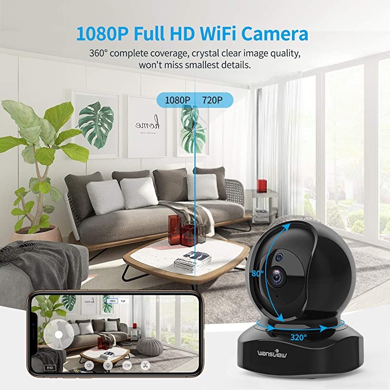 Wireless Security Camera IP Camera 1080P HD  WiFi Home Indoor Camera for BabyPetNanny Motion Detection 2 Way Audio Night Vision Compatible with Alexa with TF Card Slot and Cloud