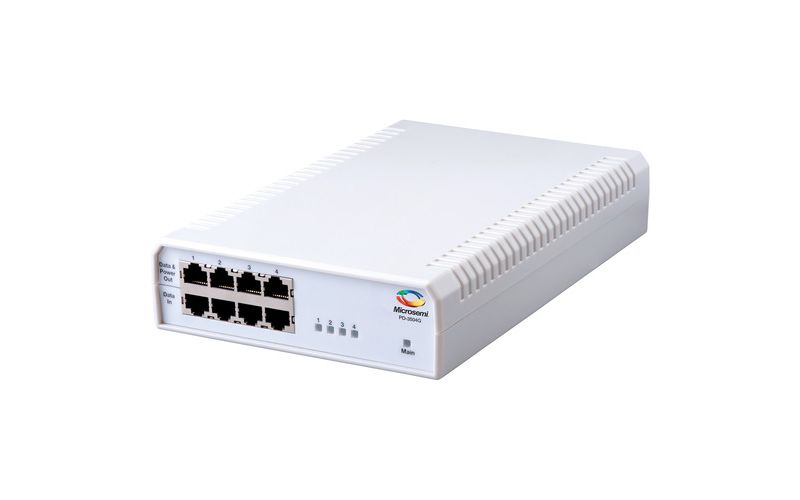 Microsemi 4-Port PoE Midspan, 10/100/1000BaseT, AC Input - 240 V AC Input - 55 V DC Output - 4 10/100/1000Base-T Input Port(s)