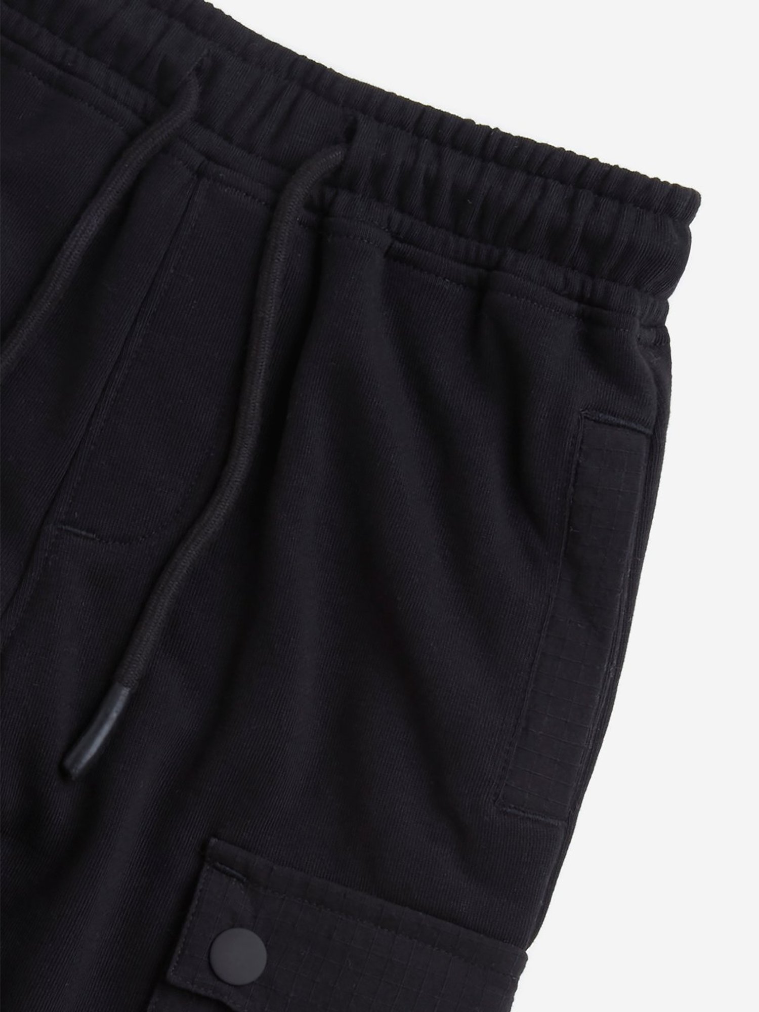 HOP Kids by Westside Black Loose-Fit Mid-Rise Cotton Blend Joggers