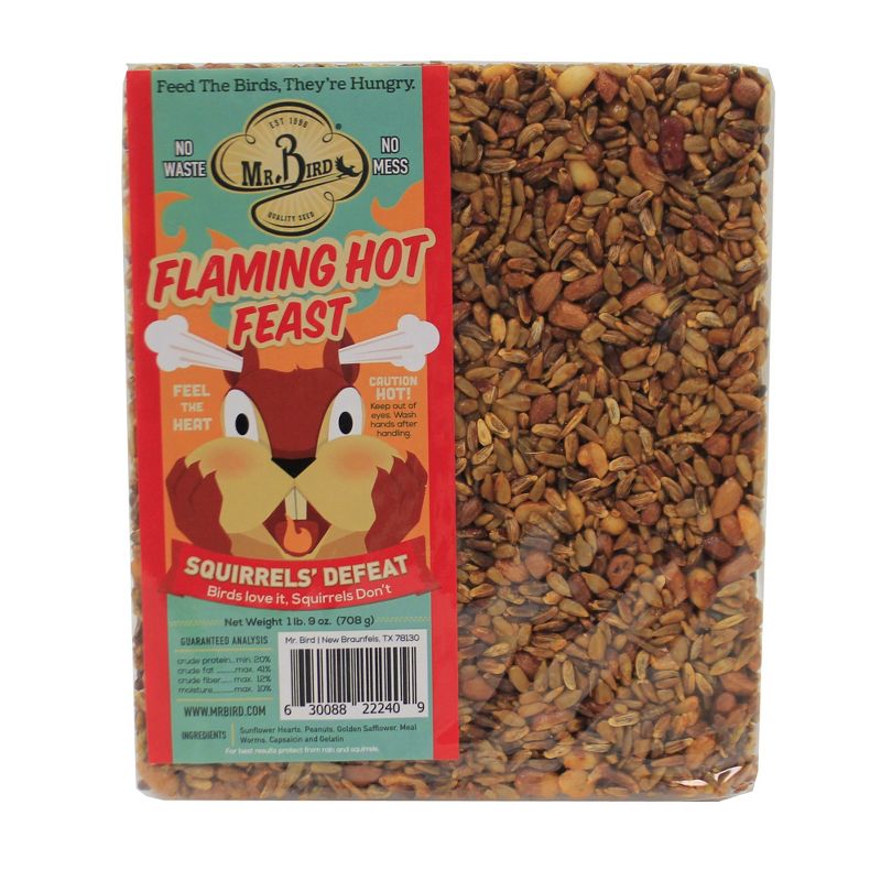 Home & Garden 7.38" Flaming Hot Pecan Feast Cakes Bird Set/2 Cardinals Feeding Mr Bird  -  Bird And Wildlife Food