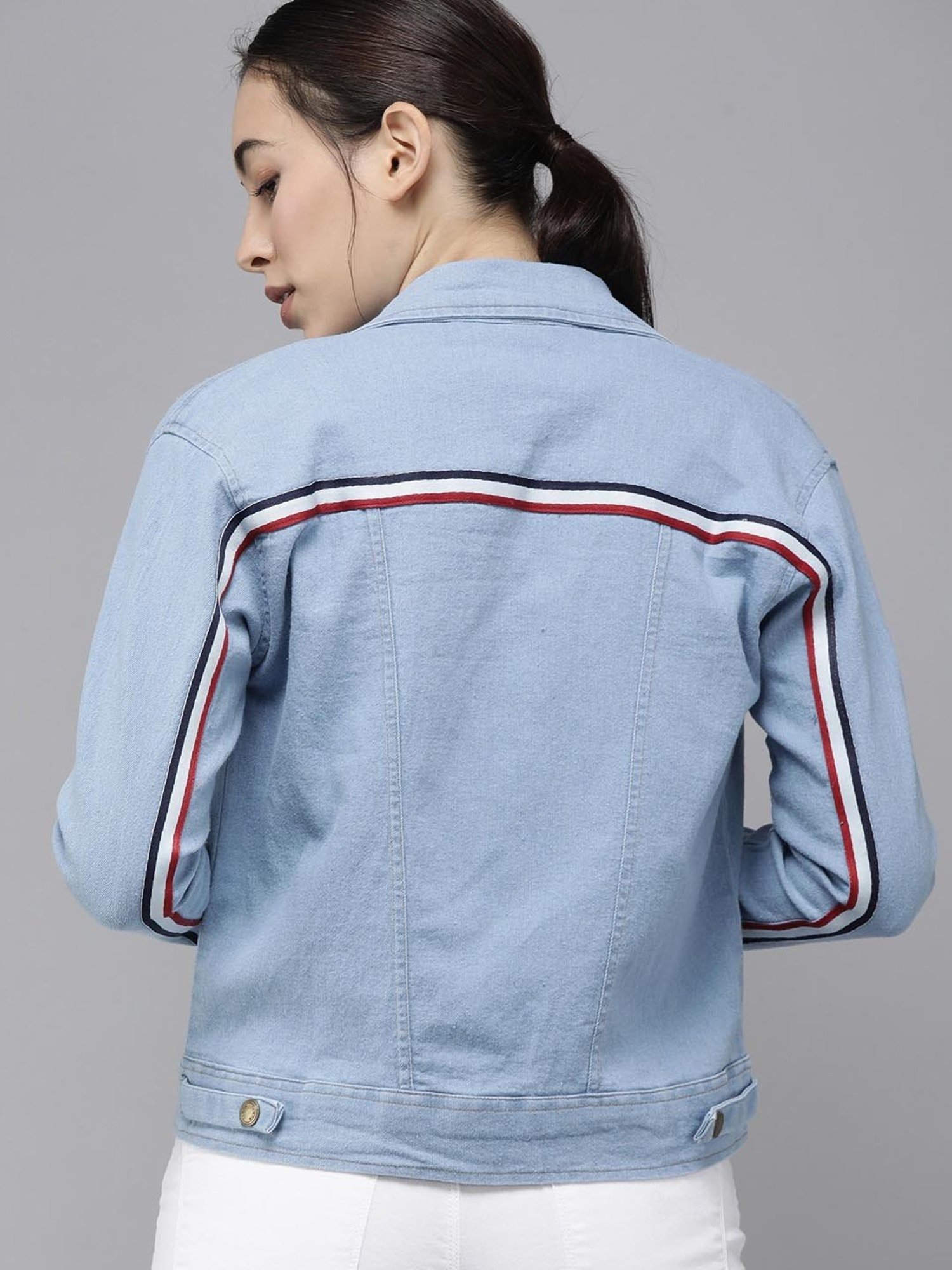 VOXATI Blue Regular Fit Denim Jacket