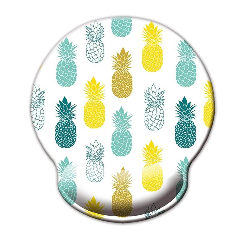 Ergonomic Mouse Pad with Wrist Support Cute Wrist Pad with NonSlip Rubber Base for Computer Laptop Home Office Gaming Working Easy Typing amp Pain Relief Pineapple