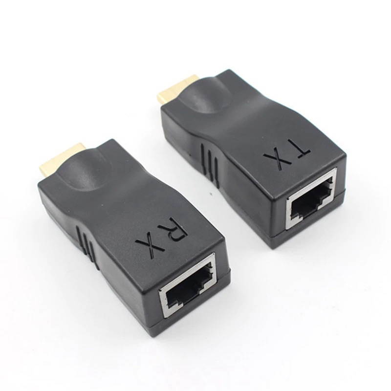 Retail 4K 3D HDMI 1.4 30M Extender to RJ45 Over Cat 5e/6 Network LAN Ethernet Adapter