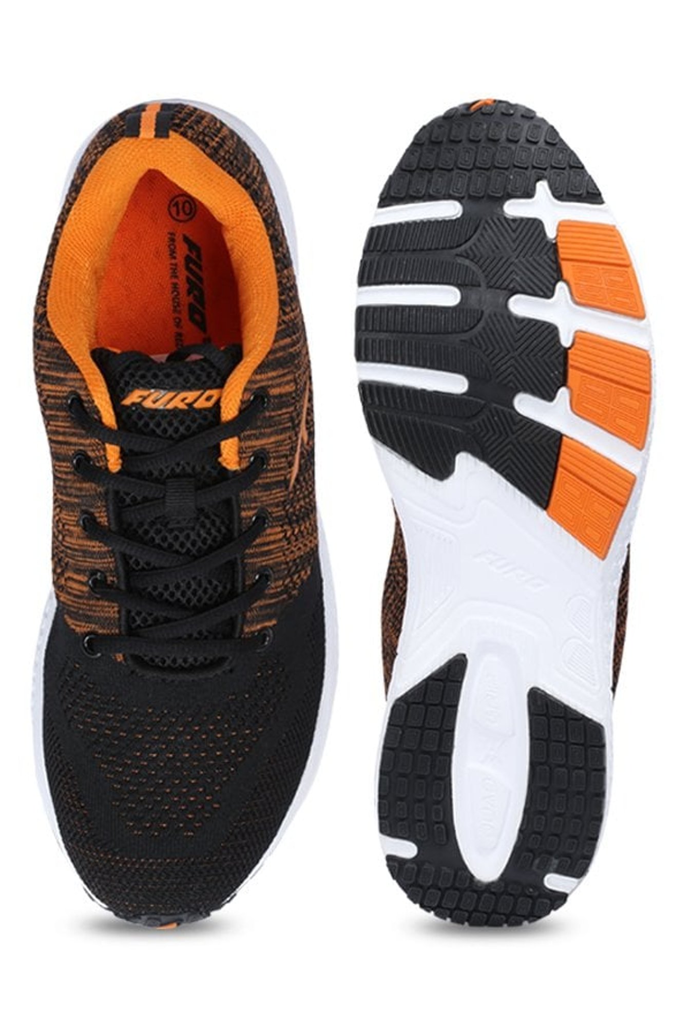Furo by Red Chief Men's Black & Orange Running Shoes