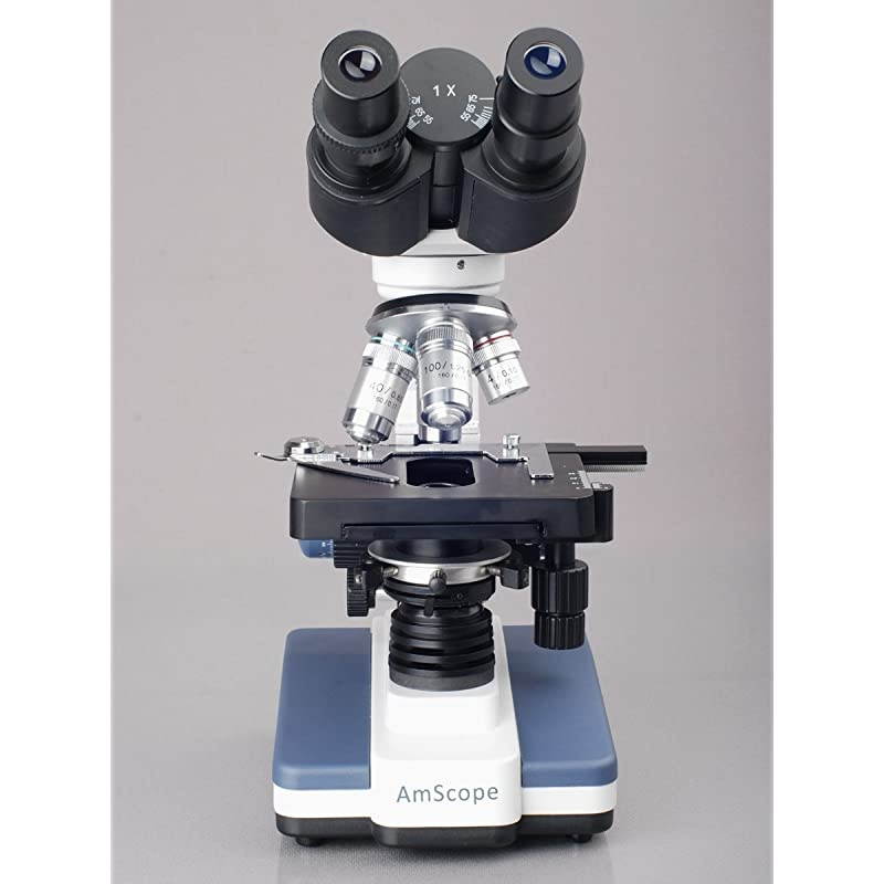 B120C-E1 Siedentopf Binocular Compound Microscope, 40X-2500X Magnification, LED Illumination, Abbe Condenser, Two-Layer Mechanical Stage, 1.3MP Camera and Software Windows XP/Vista/7/8/10