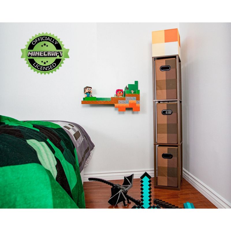 Robe Factory LLC Minecraft Brownstone Torch Standing Floor Lamp and Storage Unit | 5 Feet Tall