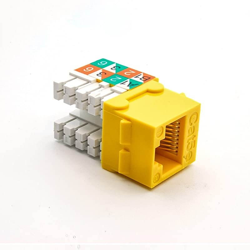 Cat5E RJ45 110 Type Keystone Jack 5Pack Yellow