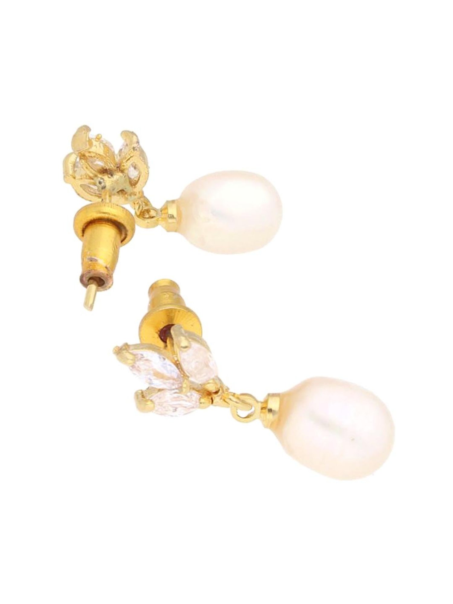 Sri Jagdamba Pearls Baasima Pearl Alloy Drop Earrings