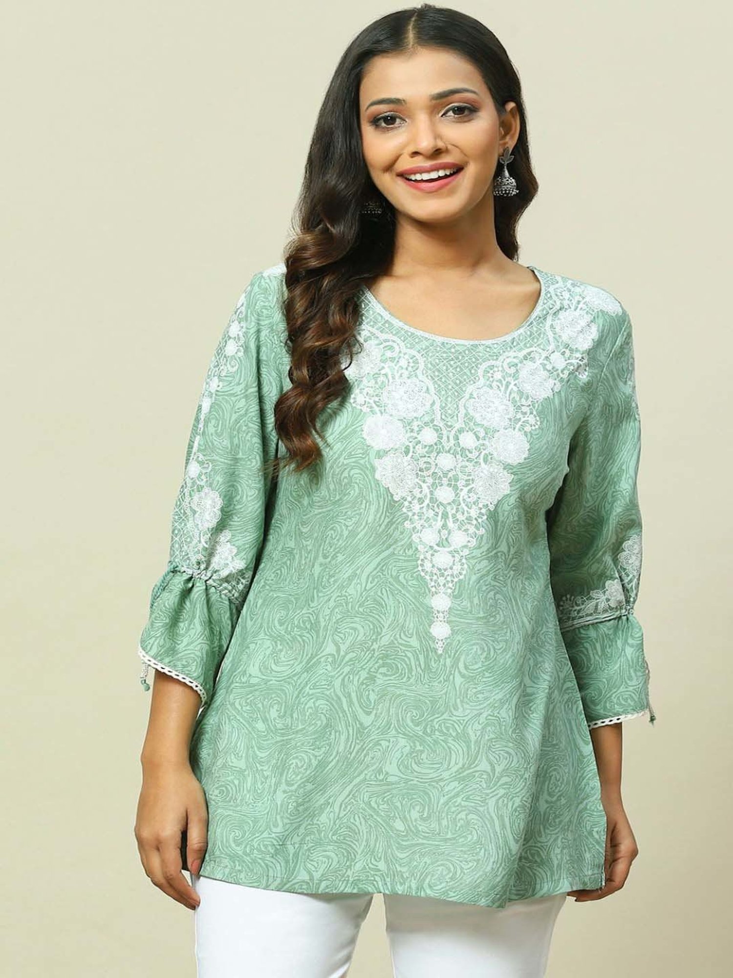 Rangriti Green Printed Top