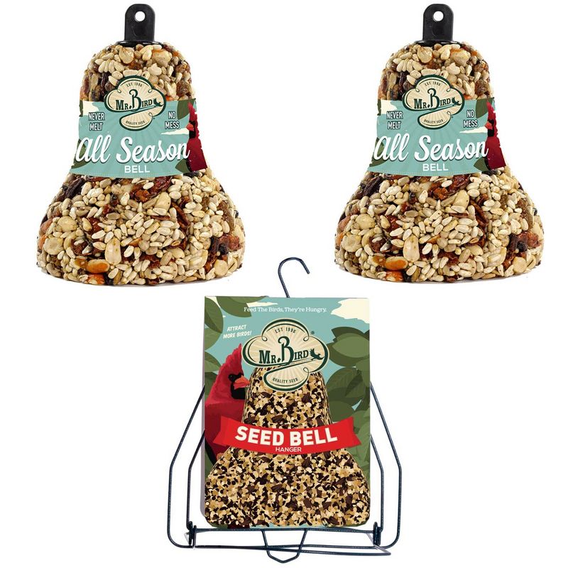 Home & Garden 7.5" All Season Bell W/ Hanger Seed No Mess Mr Bird  -  Bird And Wildlife Food