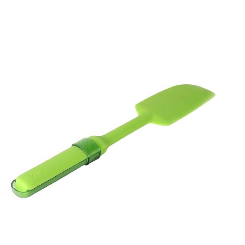 Cookduo Mix & Measure Spatula - Lime Silicone Spatula with Adjustable Measuring Spoon FDA