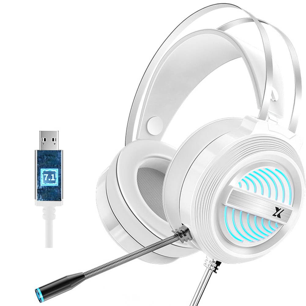 X9 Stereo Gaming Headset 7.1 Virtual Surround Bass Gaming Earphone Over-ear Game Headphone USB Plug Volume Control with Mic LED Light for Computer PC Gamer