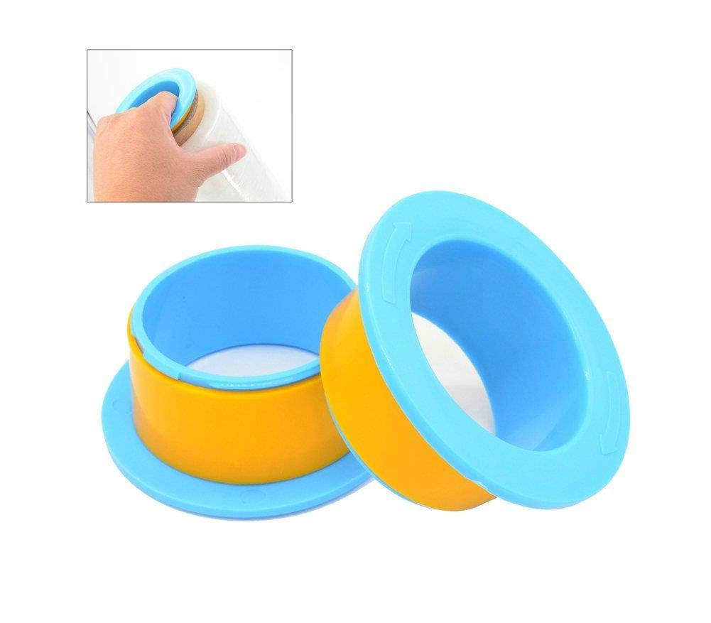 Elfjoy 1 Pair Blue Color Stretch Hand Saver Wrap Dispensers Fits Any 3" Wrap Film Core (Blue)