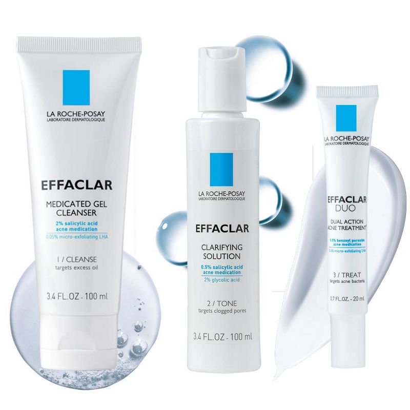La Roche-Posay Effaclar Dermatological 3-Step Acne Treatment System - 7.5oz