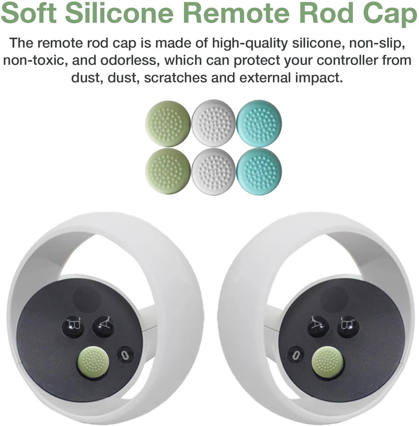 Cover Set for Oculus Quest 2, Touch Controller Grip Cover,Quest Lens Cover, Lens Protect Cover for Oculus Quest 2, Anti-Throw Sweatproof Handle Protective Sleeve