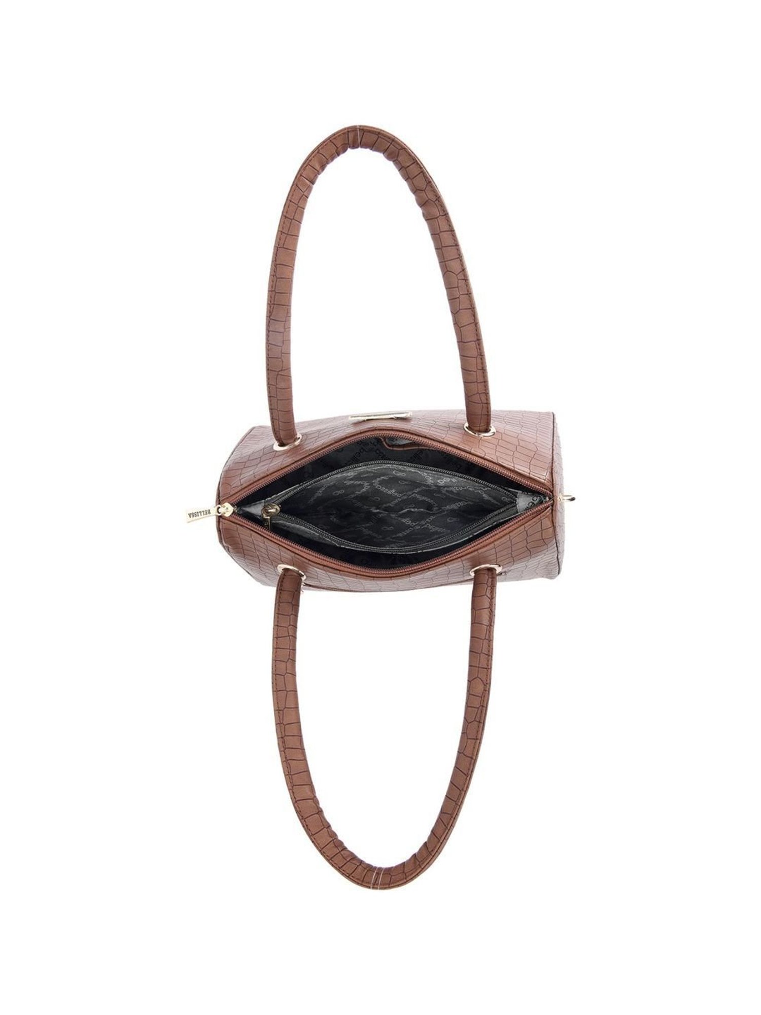 Bellissa Brown Textured Medium Handbag