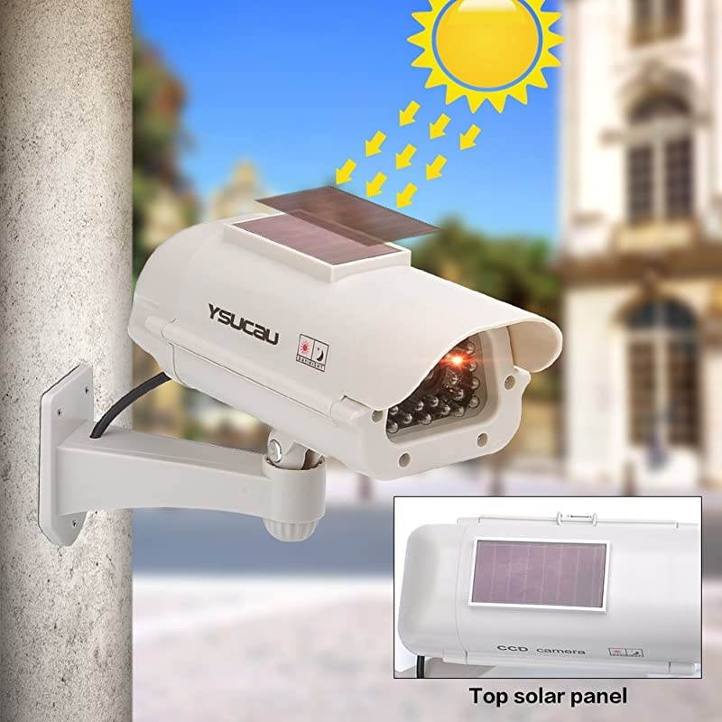 Solar Powered CCTV Security Fake Dummy Camera with Flashing Led Outdoor/Indoor Use for Homes & Business