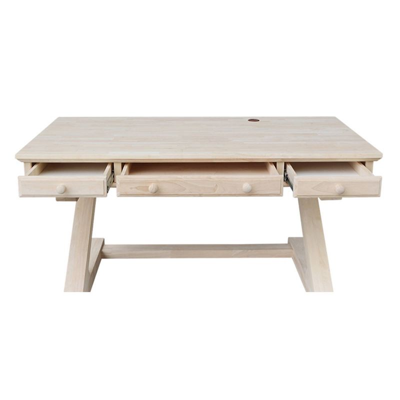 Executive Desk With Zodiac Base Unfinished - International Concepts