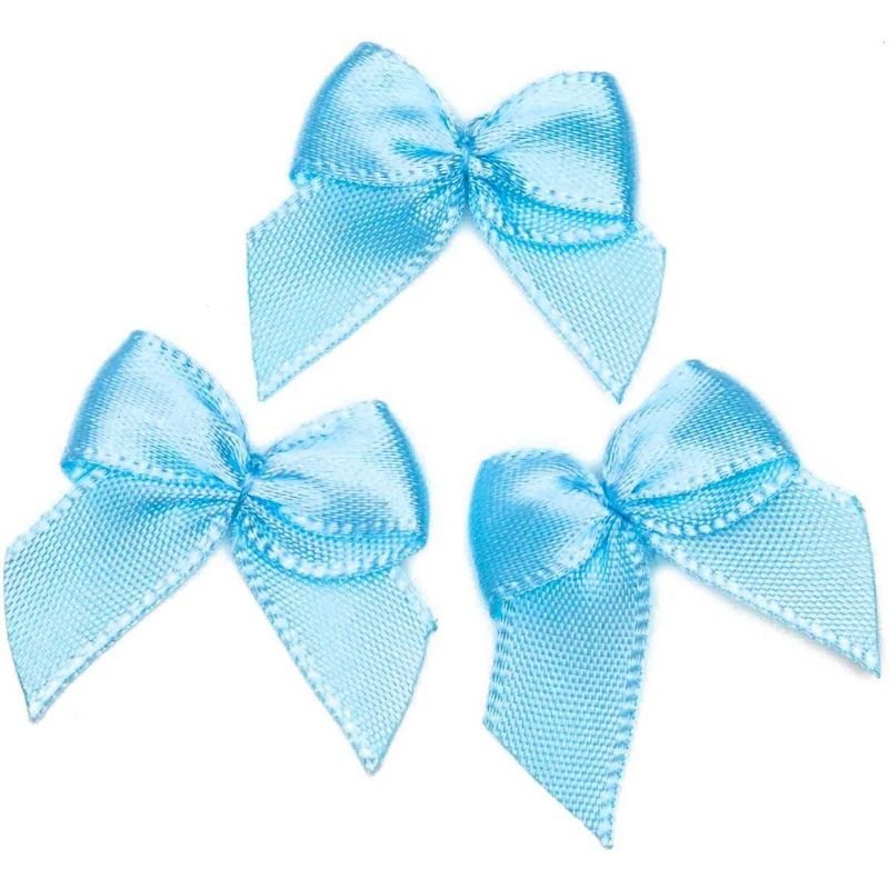 Bright Creations 350-Pack Mini Satin Ribbon Bow w/ Self-Adhesive Tape for Arts and Crafts, Sewing & Gift, Blue 1.5"