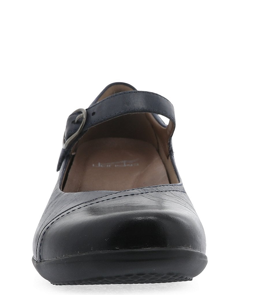 Deltan Tessa Croc-Embossed T-Strap Block Heel Pumps