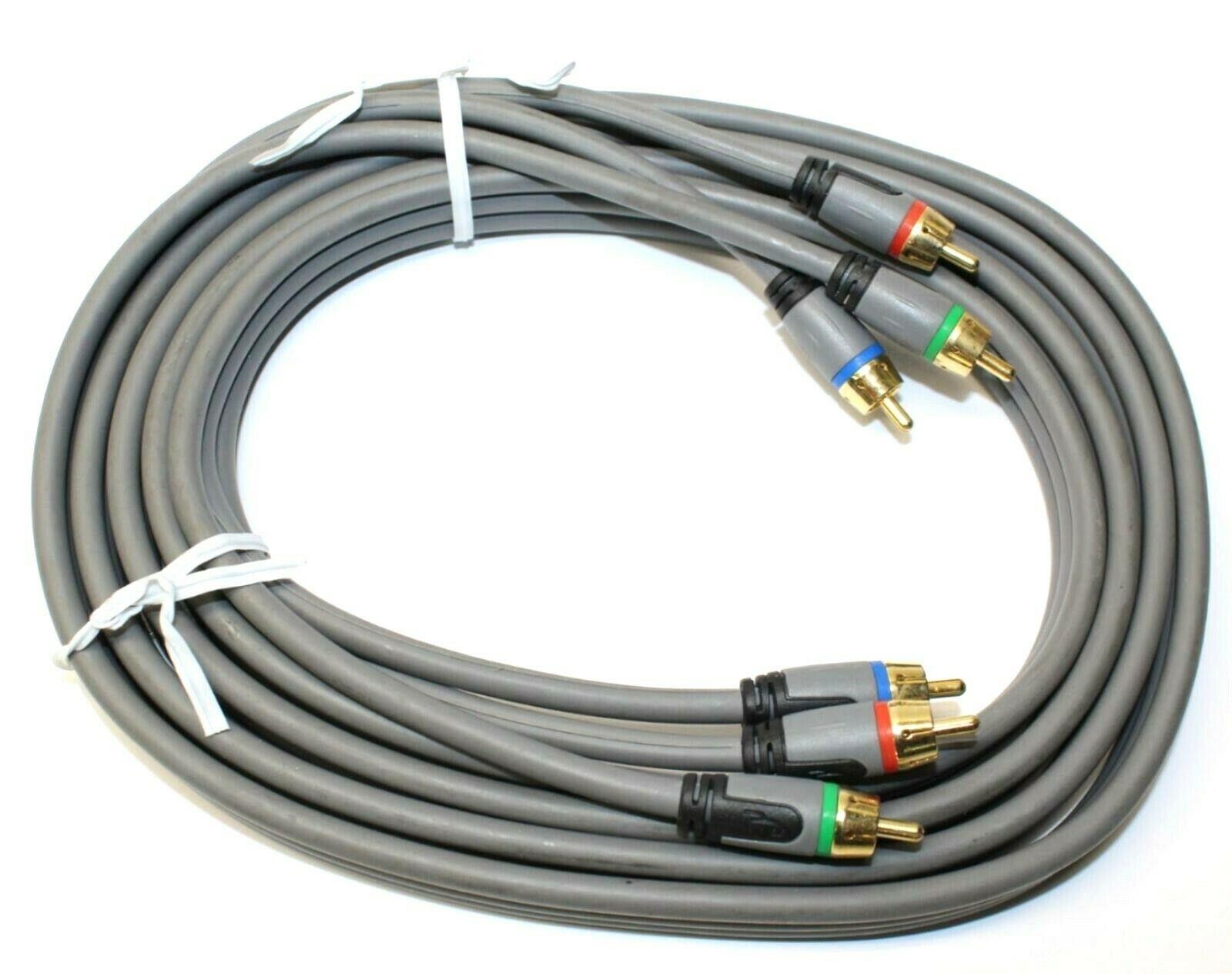 Component Video Cables with Audio 12 Feet Gold Plated RCA to RCA Supports 1080i