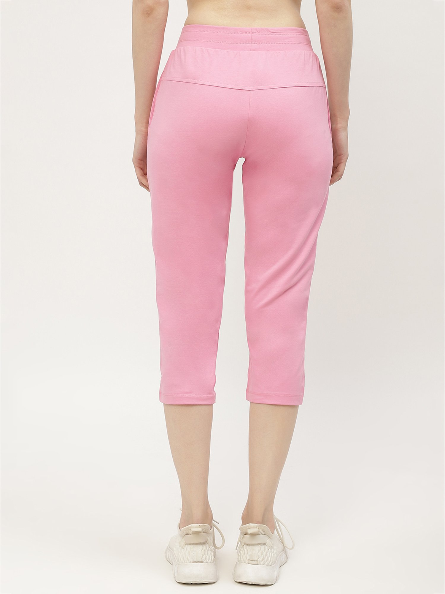 MADAME M Secret Pink Cotton Graphic Print Capris