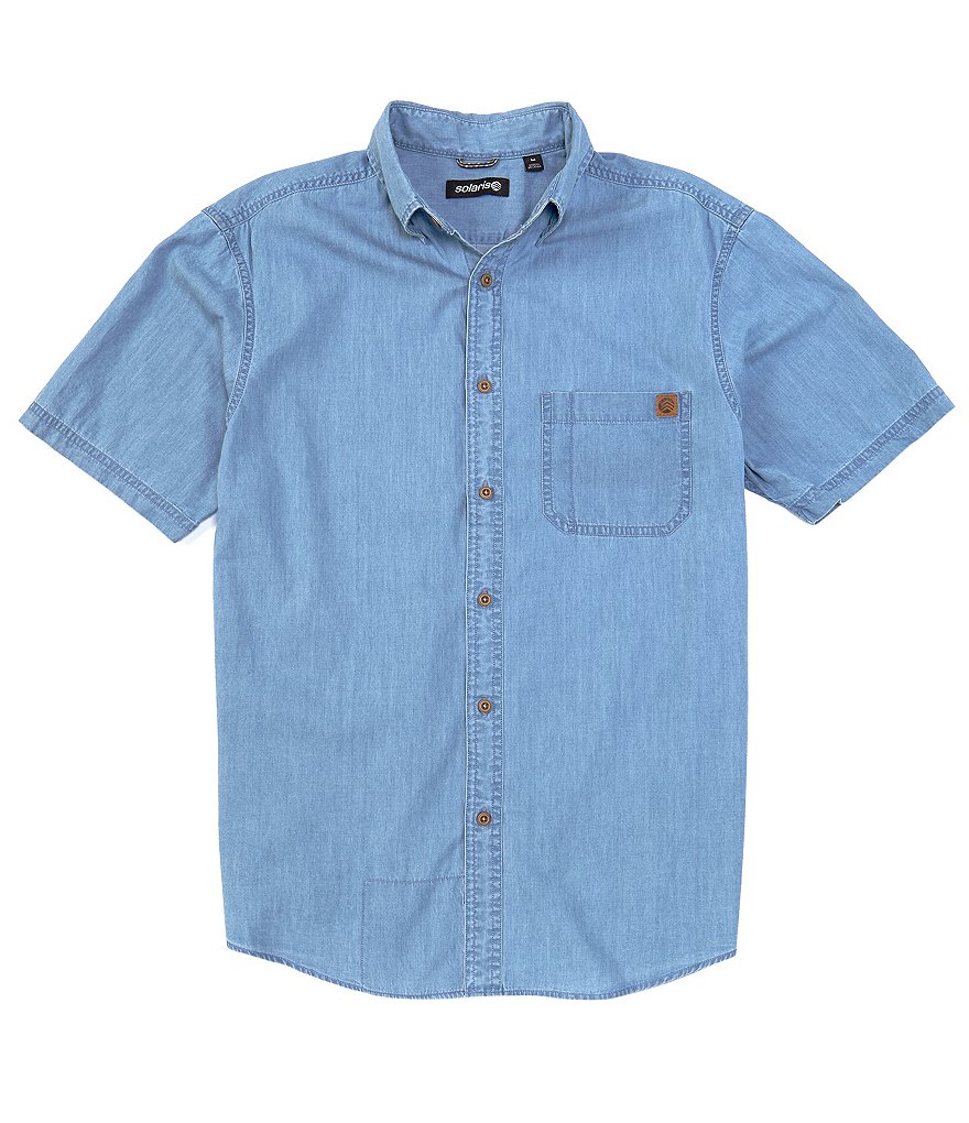 Solaris Short Sleeve Solid Denim Sportshirt