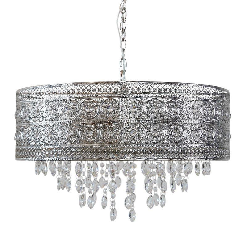 24" Brielle Crystal Chandelier Polished Nickel - River of Goods