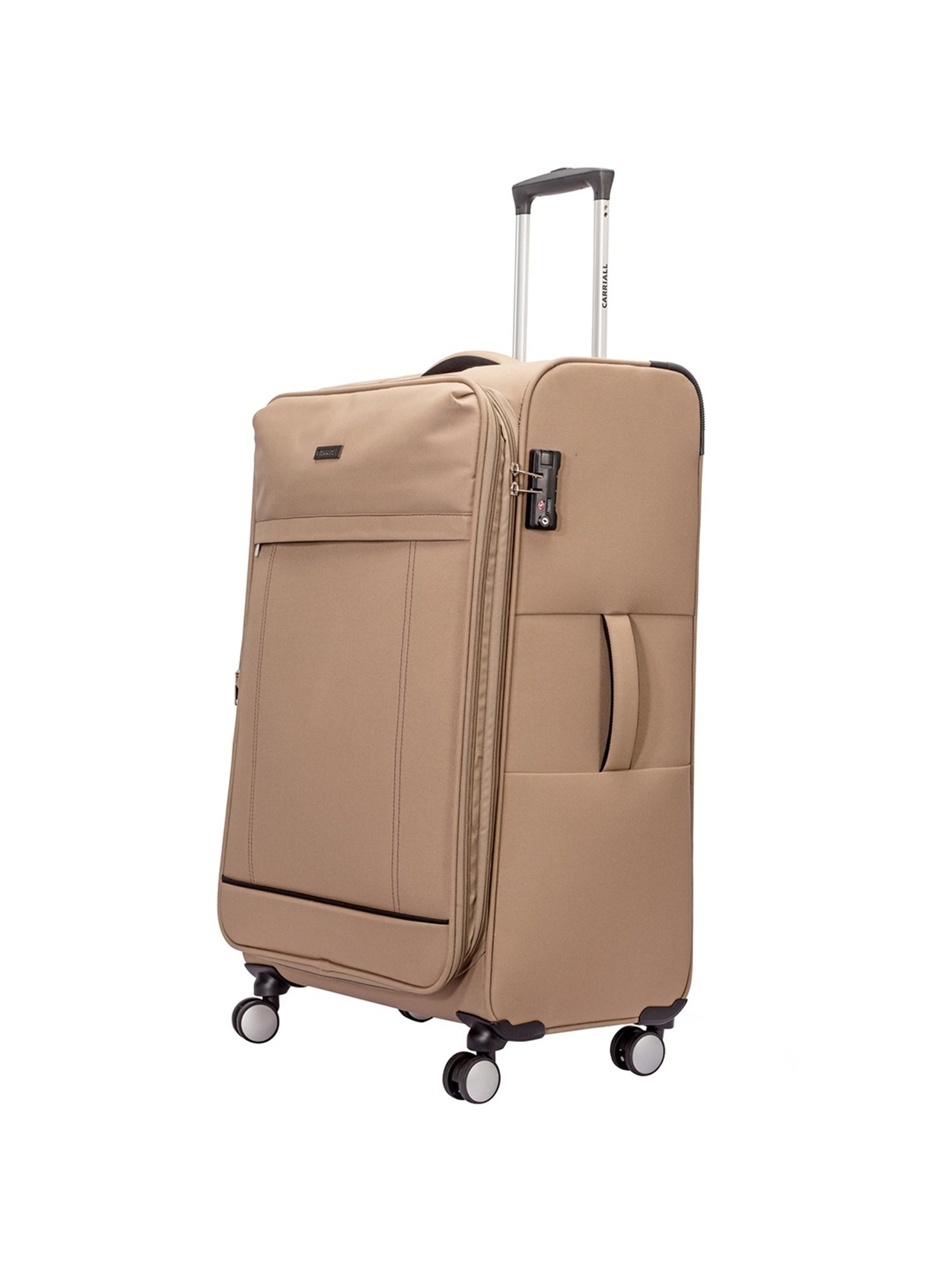 Carriall Beige 4 Wheel Large Soft Cabin Trolley Set of 2 - 79 cm