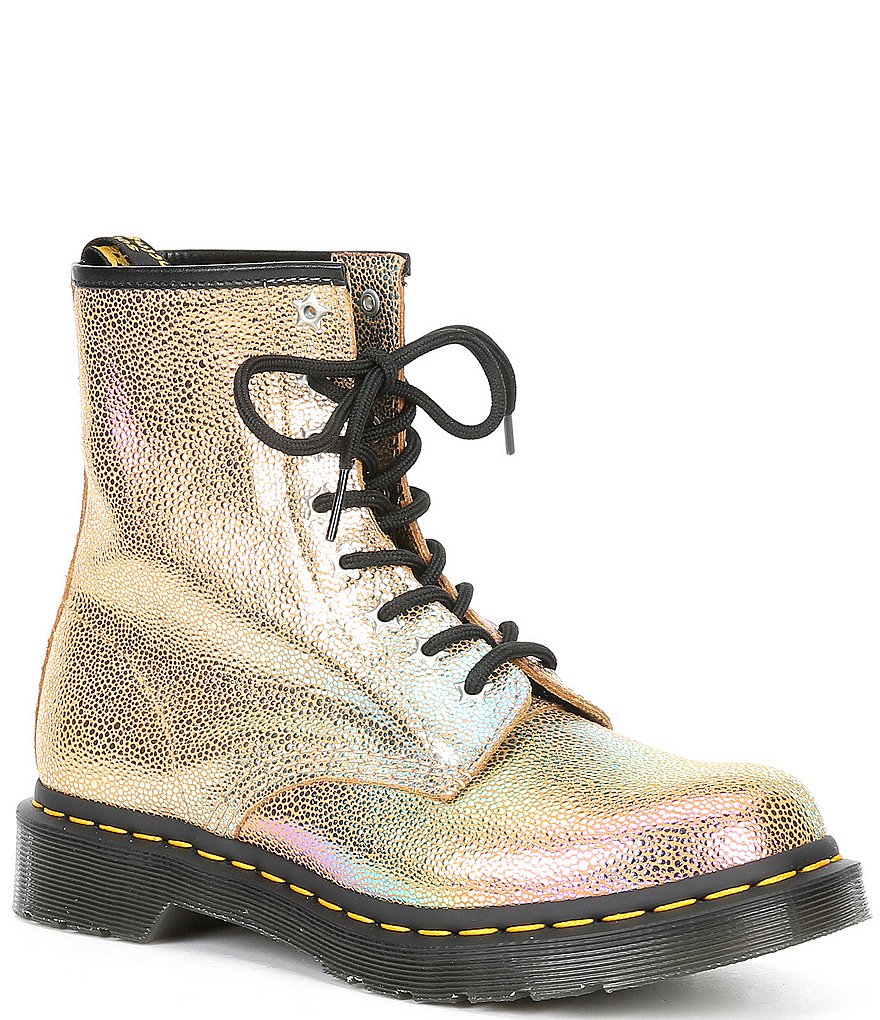 Dr. Martens Women's 1460 Rainbow Ray Metallic Lace-Up Combat Boots