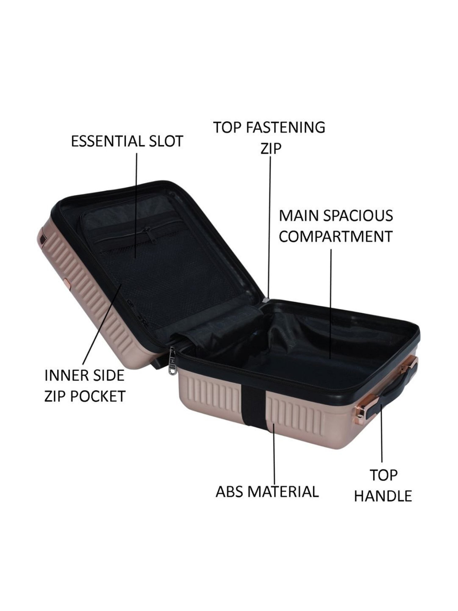 Esbeda Rose Gold ABS Textured Vanity Bag