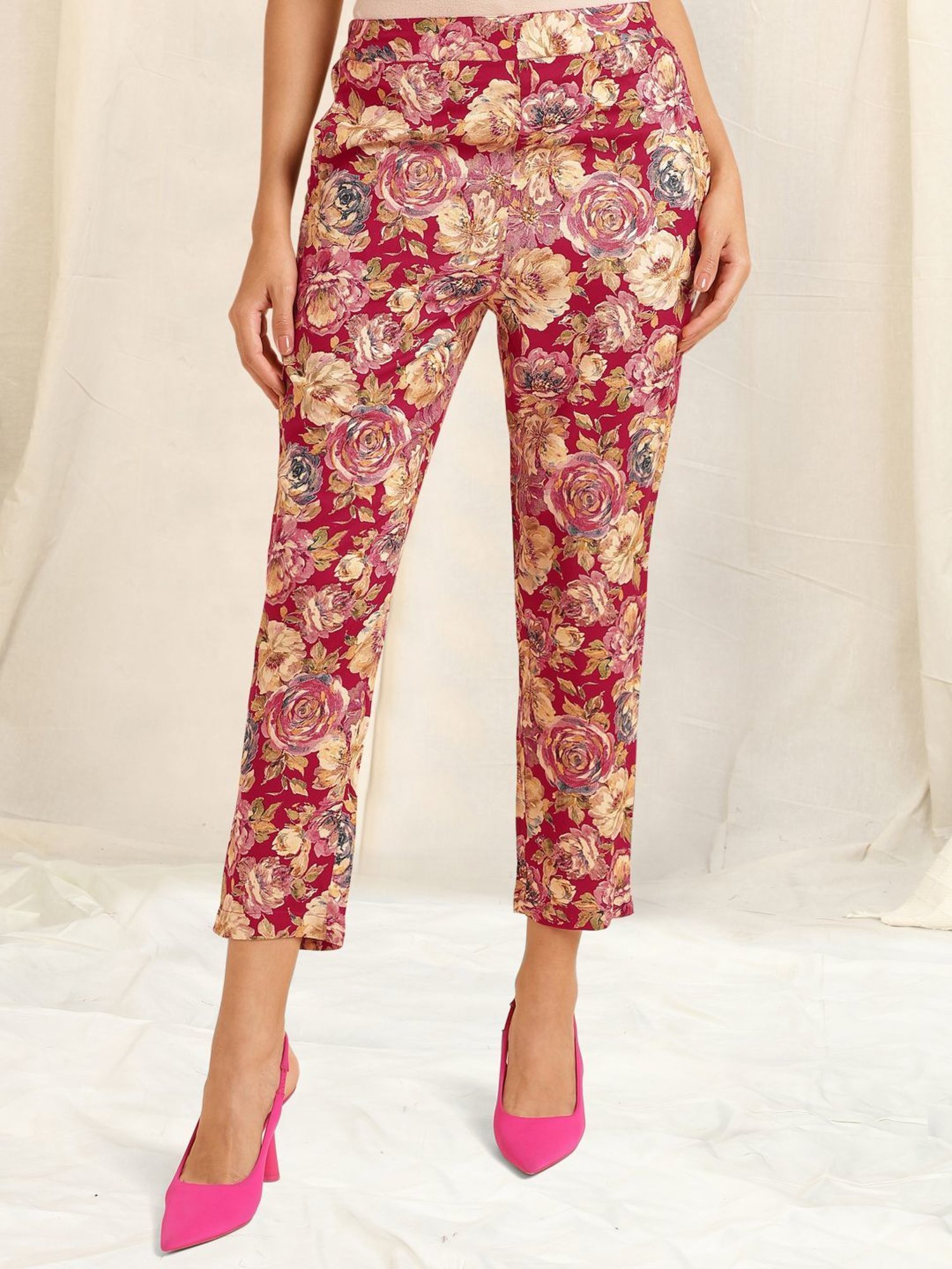 MIRCHI FASHION Maroon Printed Shirt Pant Set