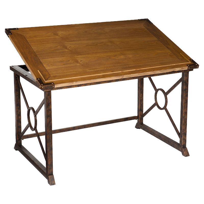 Tilt Top Drafting Table Oak - Aiden Lane