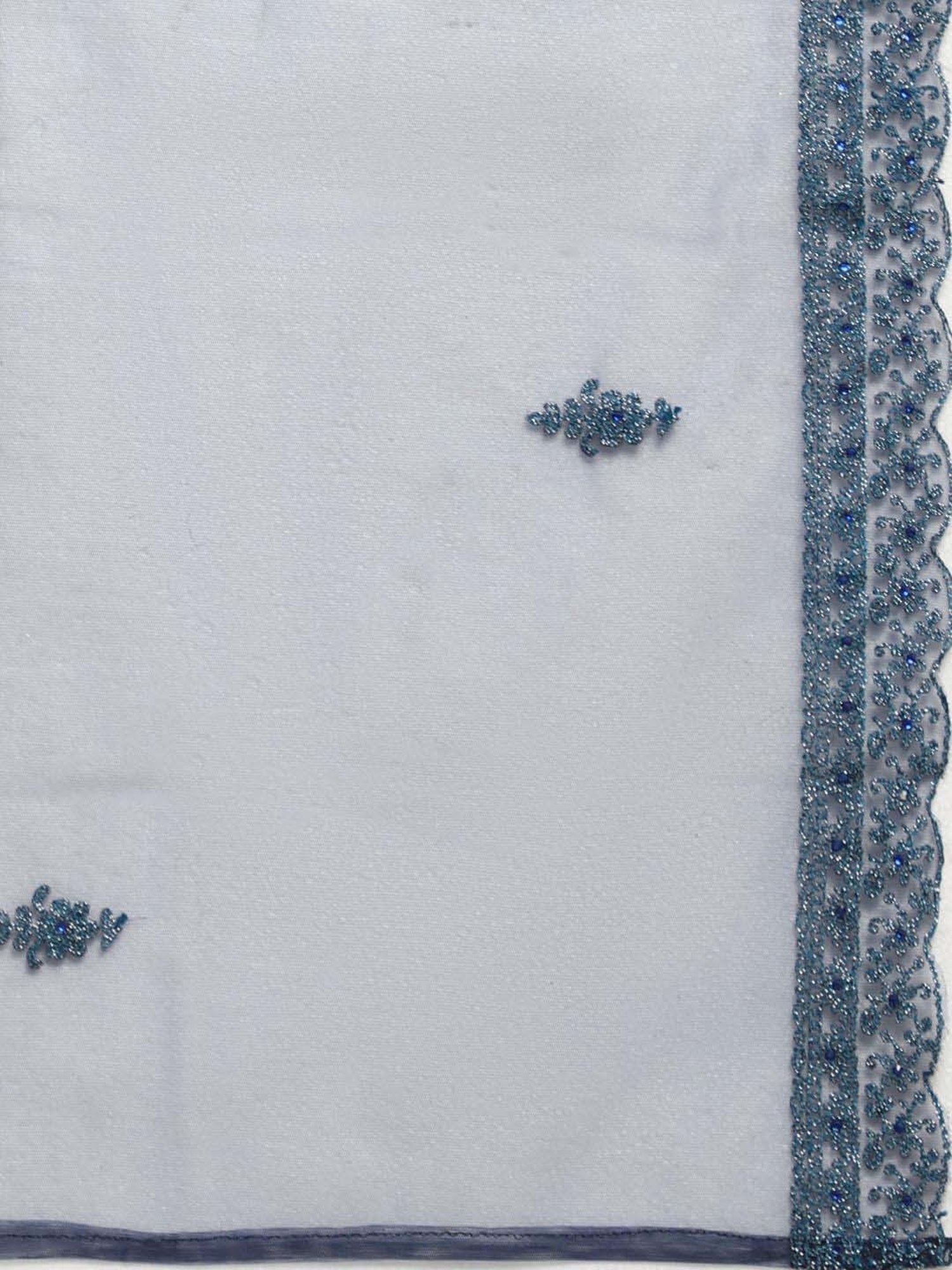 Stylee LIFESTYLE Navy Embroidered Unstitched Dress Material