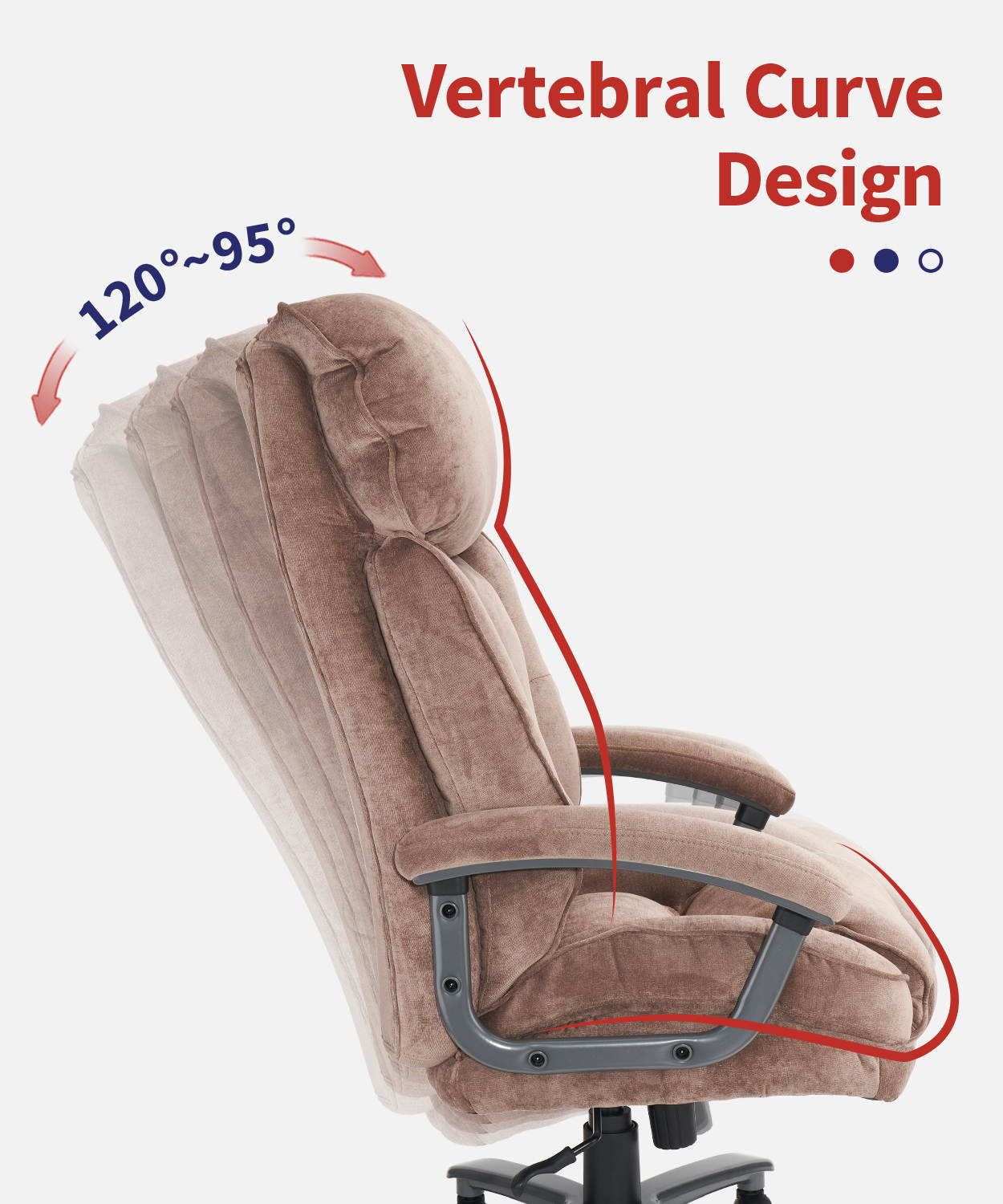 Office Chair Gaming Chair, Ergonomic Big Chair 400lbs Upholstered Swivel Adjustable Height Thick Padding Headrest, Black