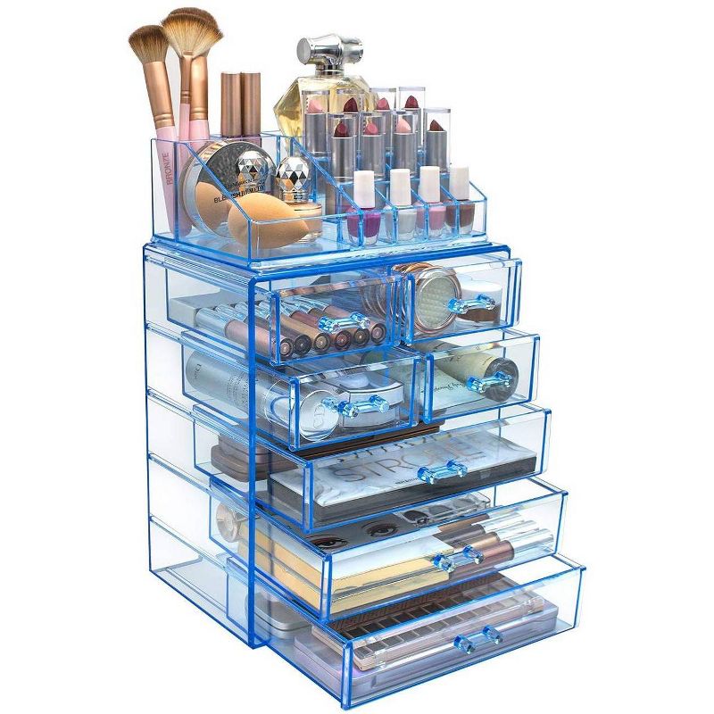 Sorbus Cosmetic Makeup and Jewelry Case Organizer - Style 1 - Blue