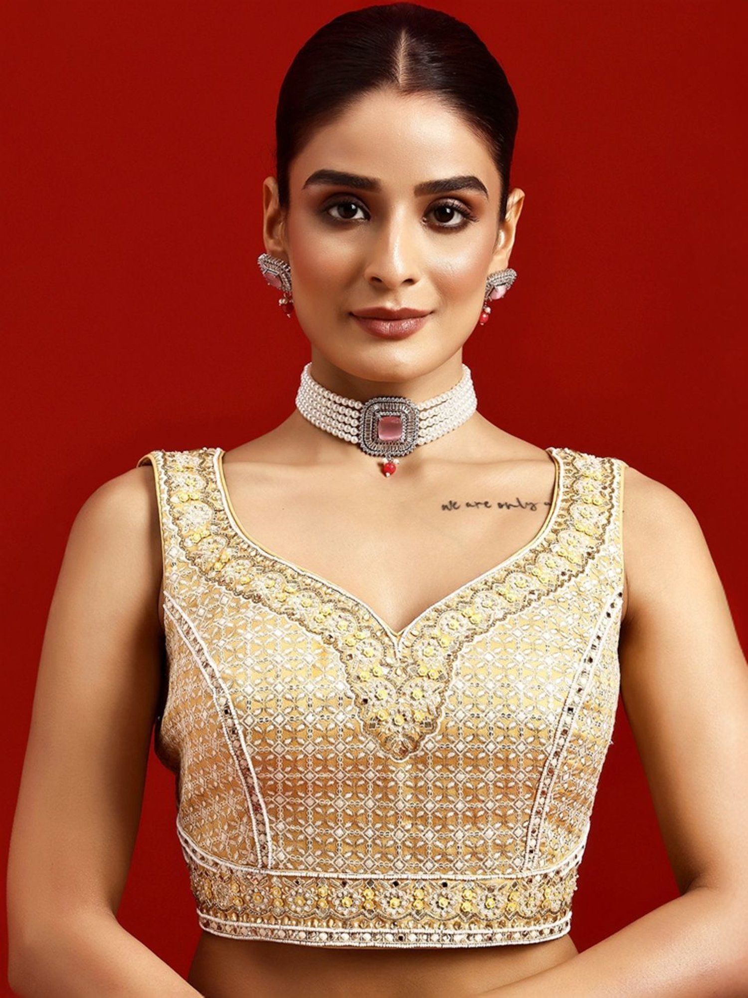 Libas Art Yellow Embroidered Lehenga Choli Set With Dupatta