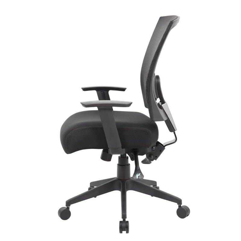 Boss B6716-SS-BK Mesh Back 3 paddle Task Chair with Seat Slider, 25" x 26" x 38", Mesh - Black