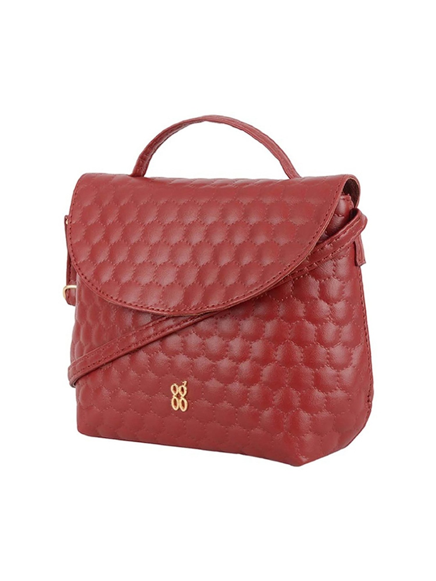 Baggit Red Quilted Small Satchel Handbag