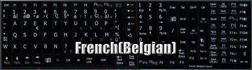 FRENCH BELGIAN NOTEBOOK NON-TRANSPARENT BLACK KEYBOARD STICKERS