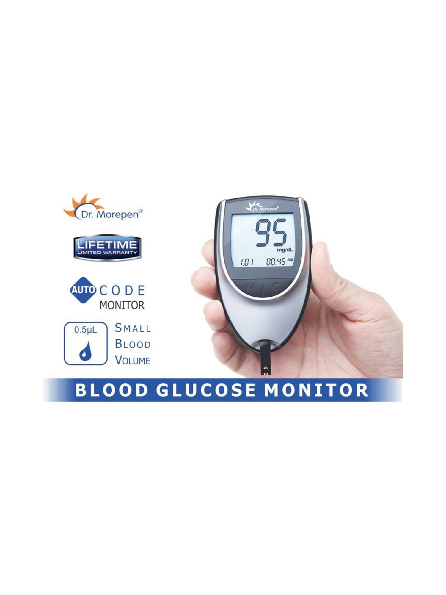 Accusure Simple Glucometer machine With 25 Test Strips (Black)