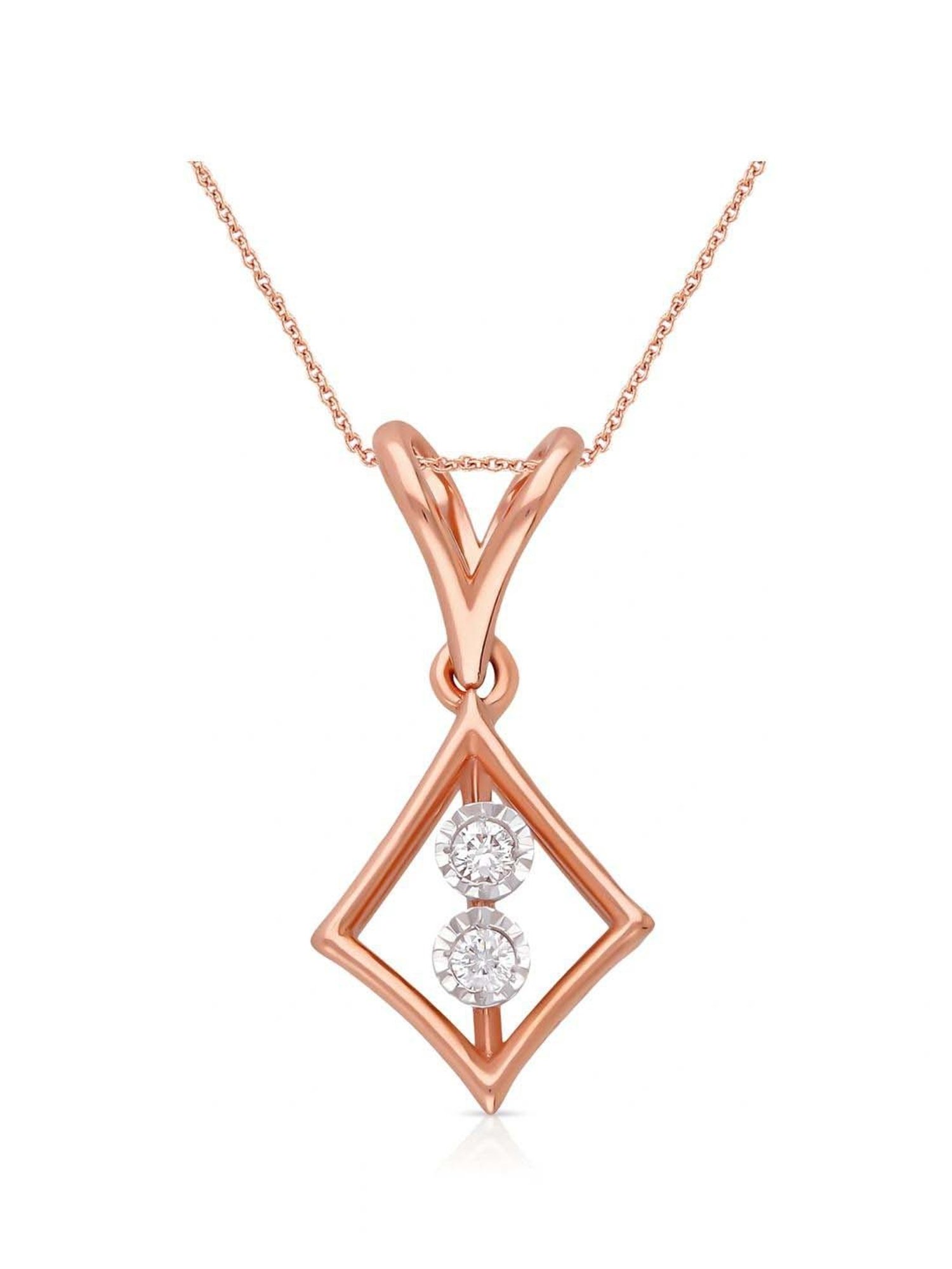 Mia by Tanishq Dual Radiance 18k Gold & Diamond Pendant with Chain