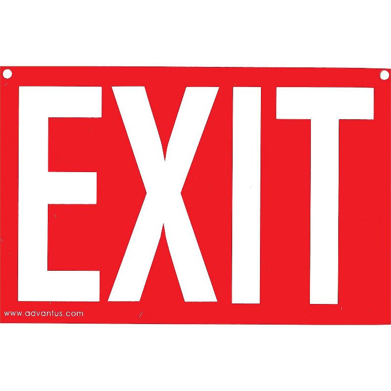 Cosco Glow-in-the-Dark Safety Sign Exit 12 x 8 Red 098052