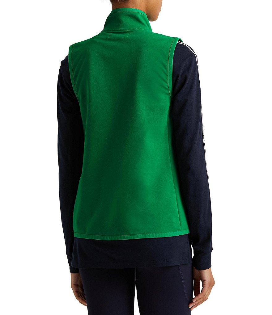 Ruby Rd. Soft Paisley Print Stand Collar Zip Front Patch Pocket Vest